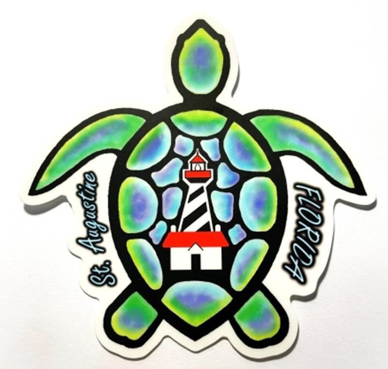 LH Sea Turtle 4" BG Die Cut Sticker